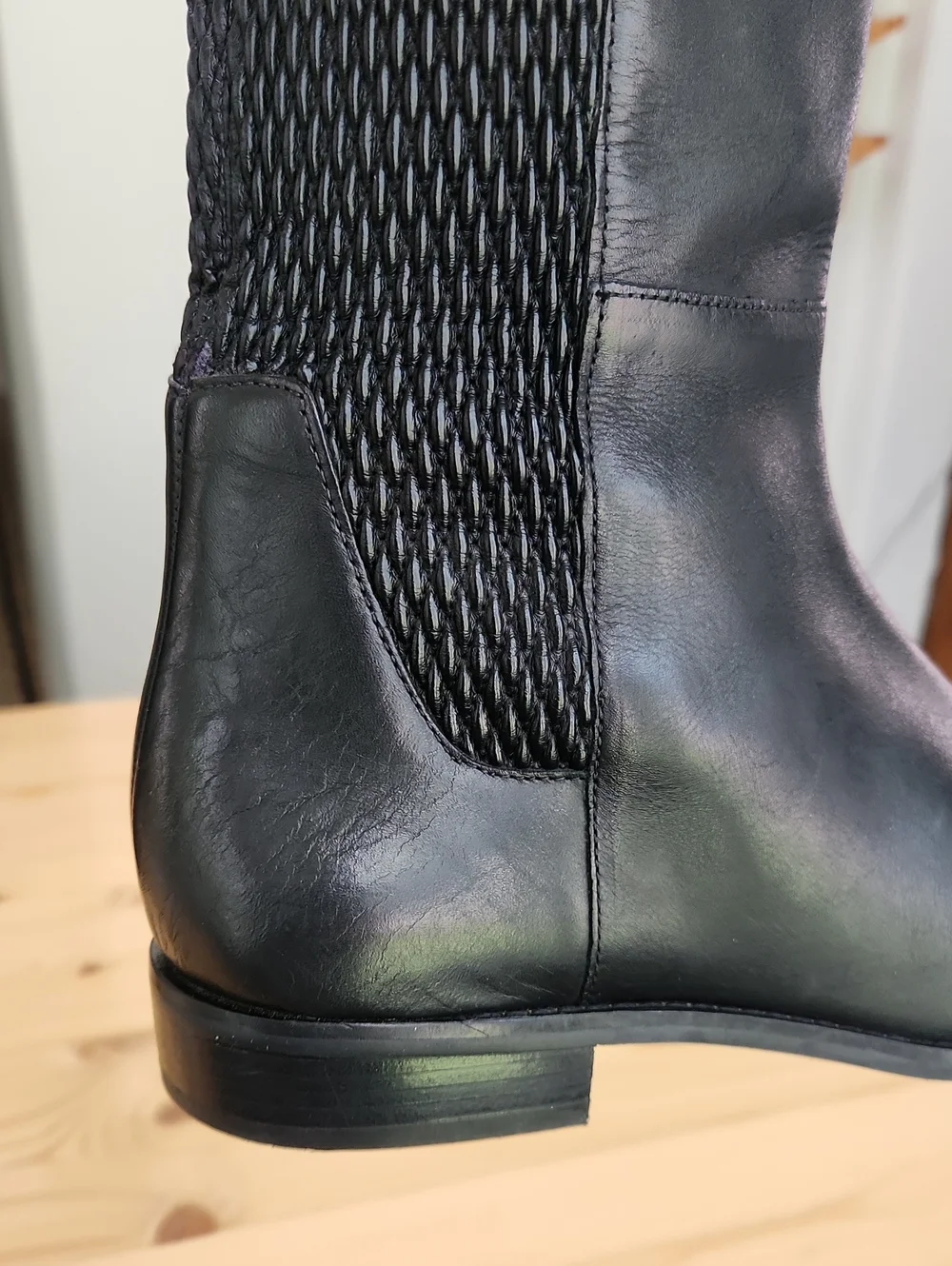 Cole Haan Rockland Black Leather Tall Stretch Riding Boots Size 8